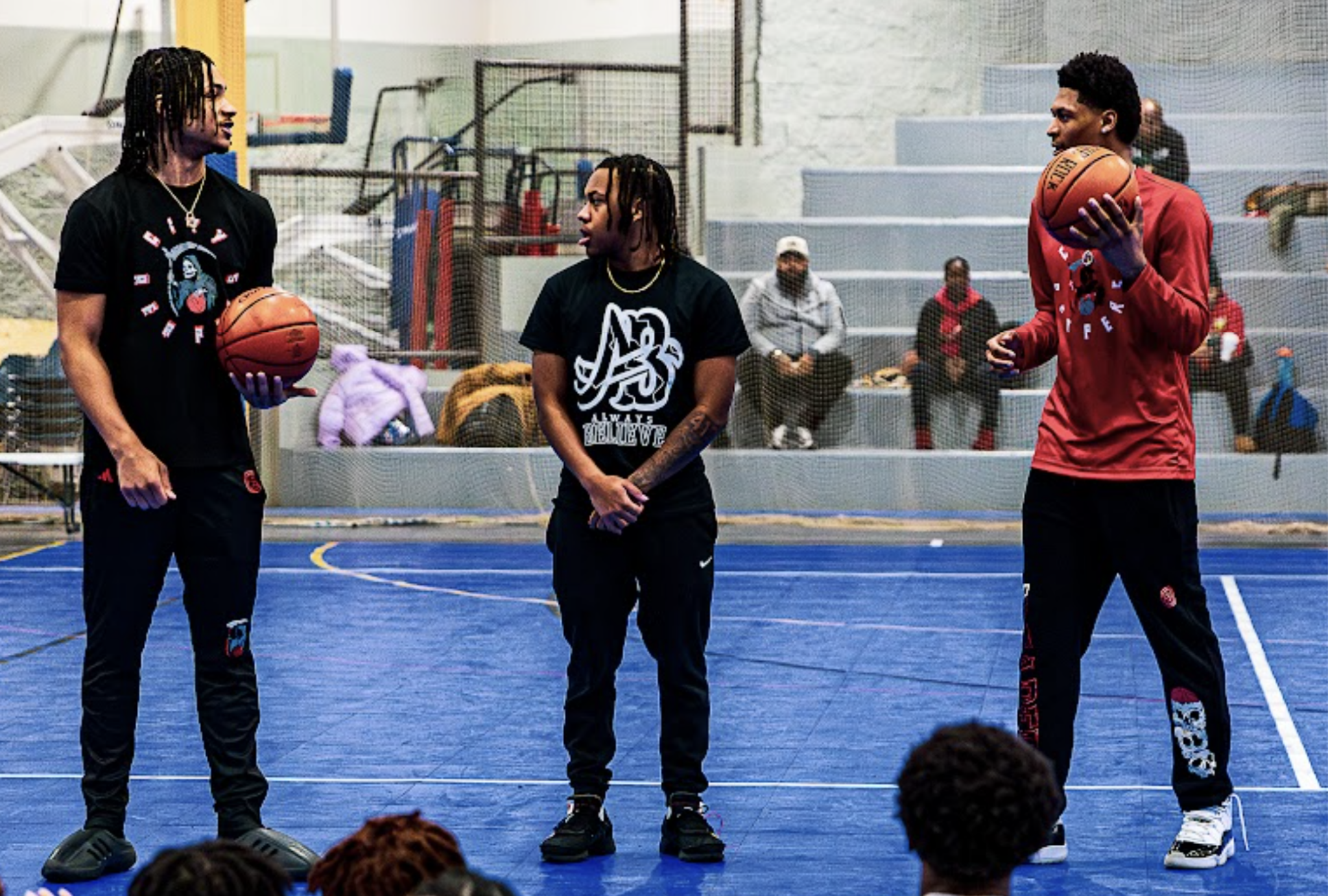 Meleek Thomas, Amere Brown, and Amari Evans hosted the free holiday hoops camp on Christmas Eve and more than 150 kids attended.